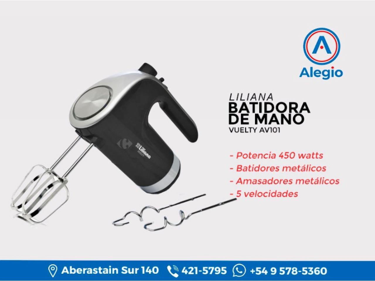 Batidora de Mano 5 Velocidades Blanca 300W Atma