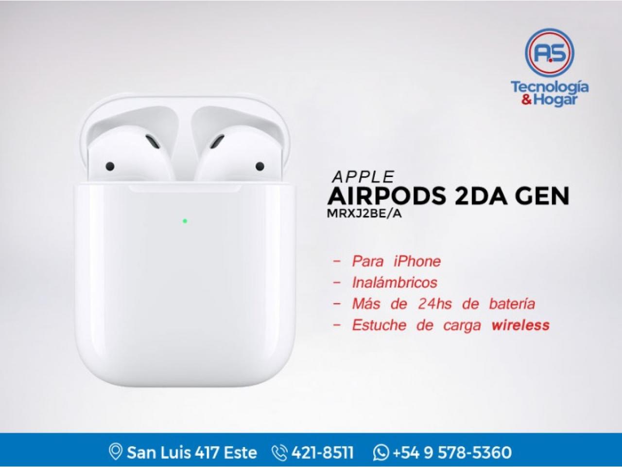AirPods Apple Auriculares Inalambricos 2da Generacion iPhone