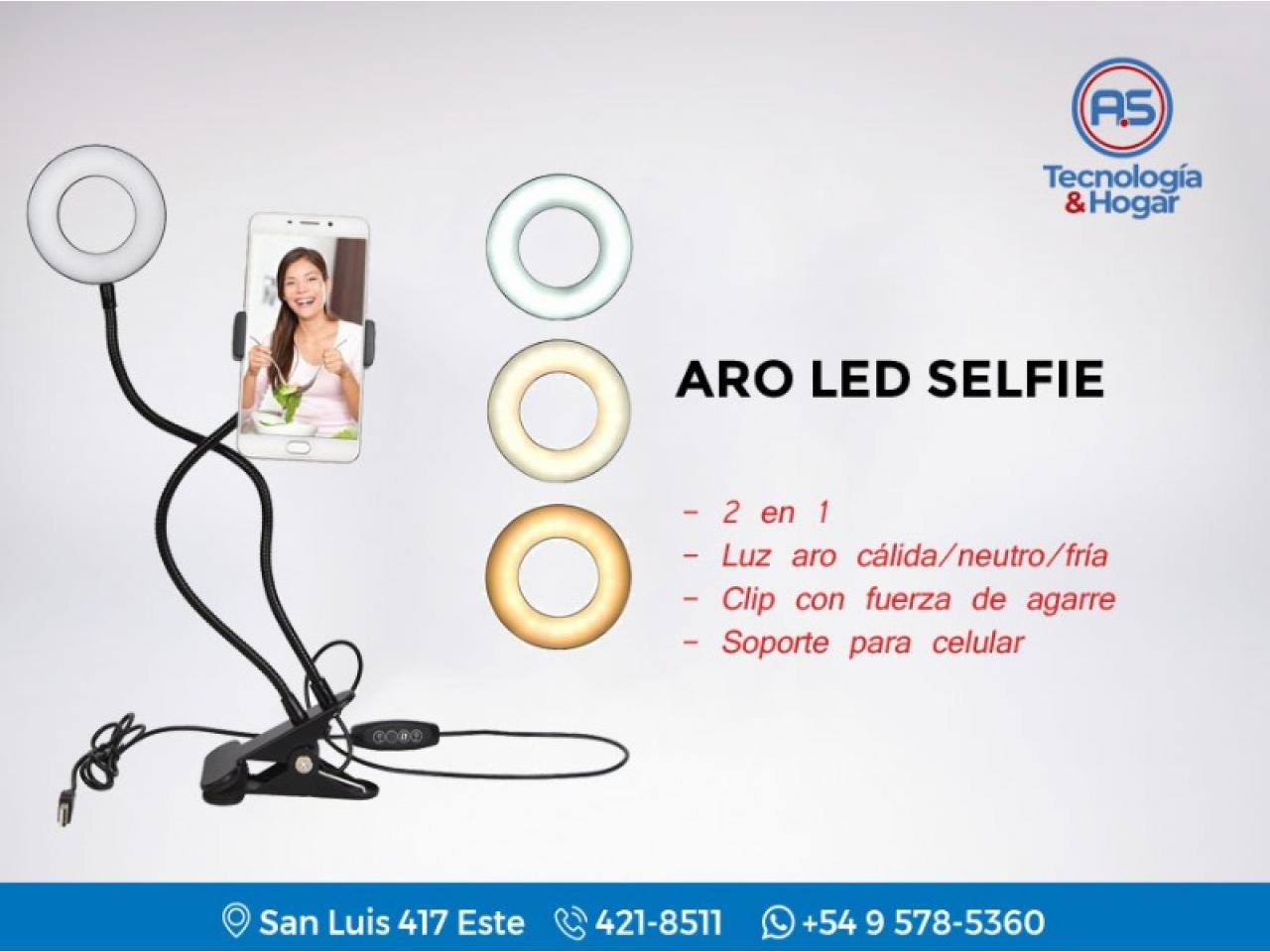 Aro Luz Led Gadnic Selfie Celular con Bateria y USB - MundoChip