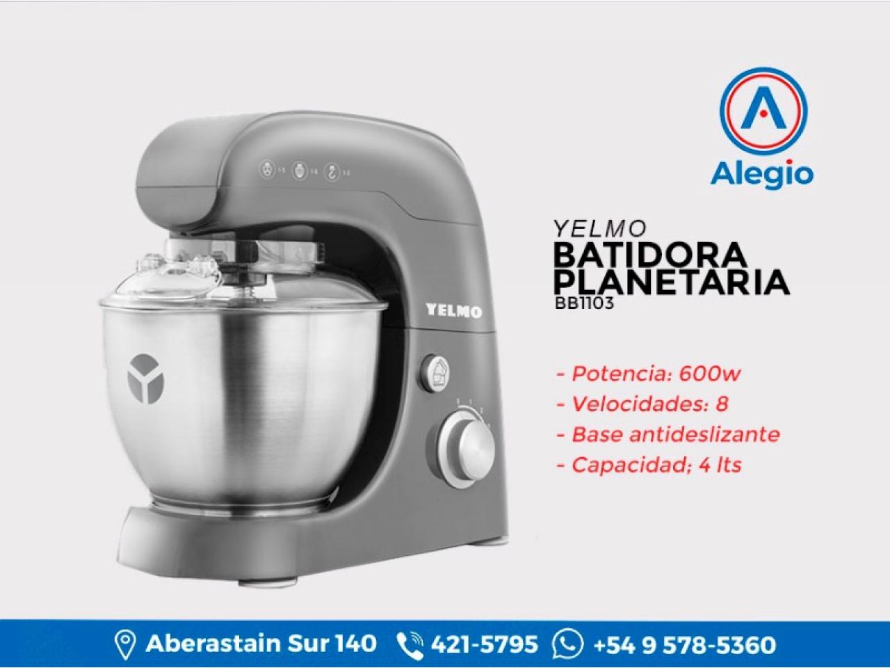  Batidora de pie de 4 litros, 600 W, 6 velocidades