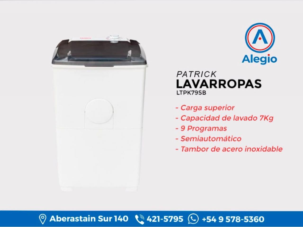 Lavarropas Patrick Ltpk79sb Automatico - Tambor Acero Inoxidable - Carga Superior - Nuevos Comprá en San Juan