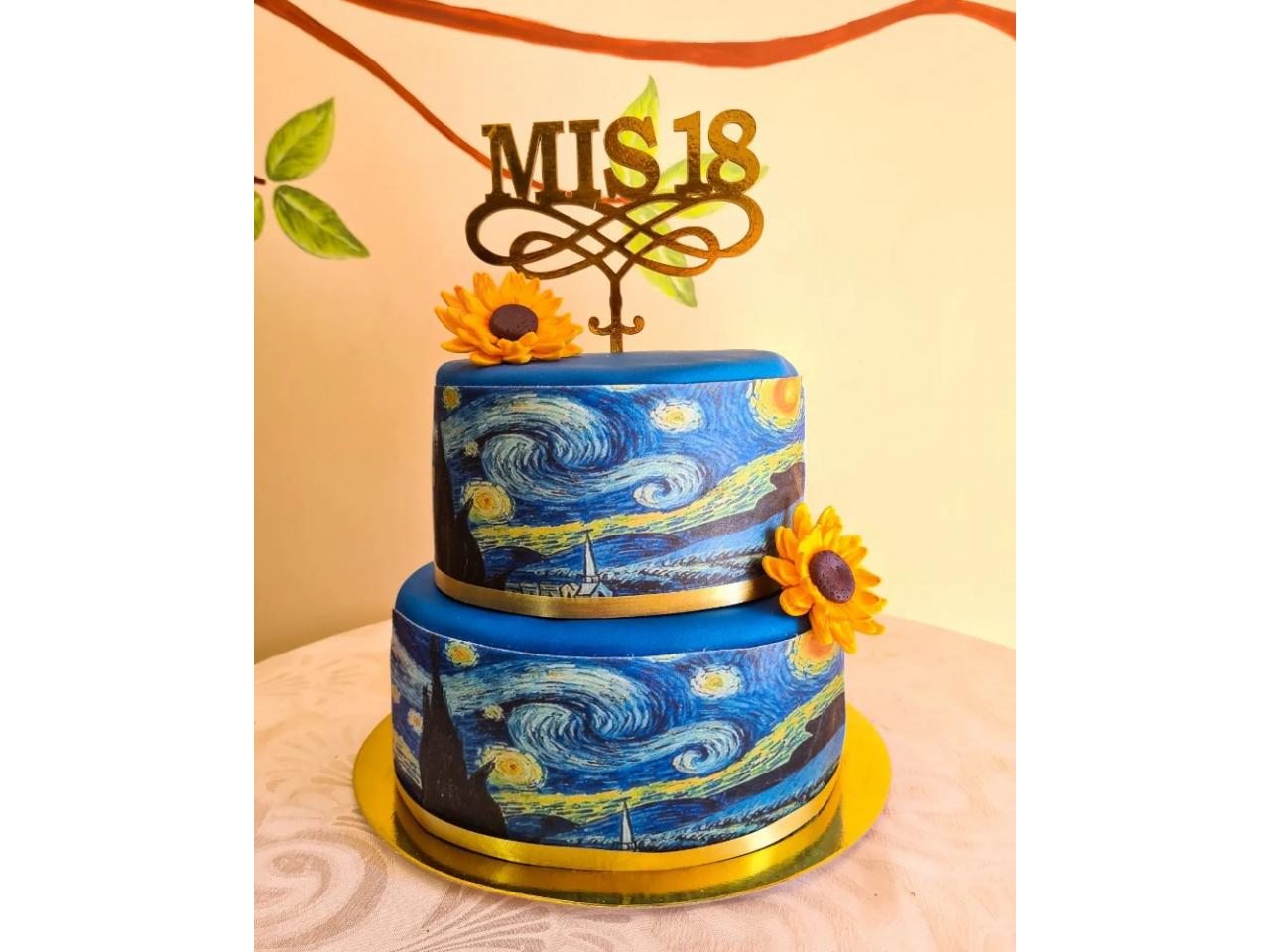 Torta Personalizada la Noche Estrellada De Van Gogh - Comprá en San Juan