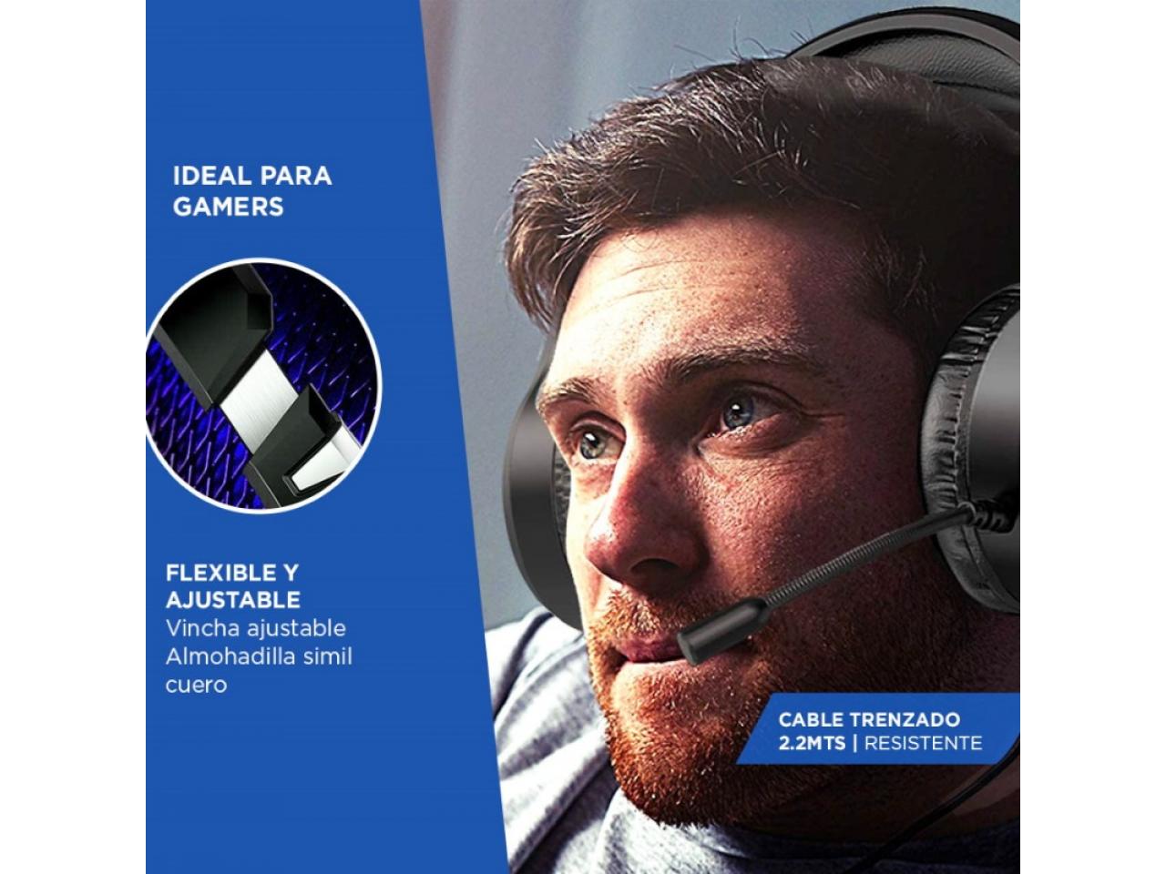 Auriculares Gamer Alpha A9000 Play Microfono Luz RGB Cancelacion Sonido
