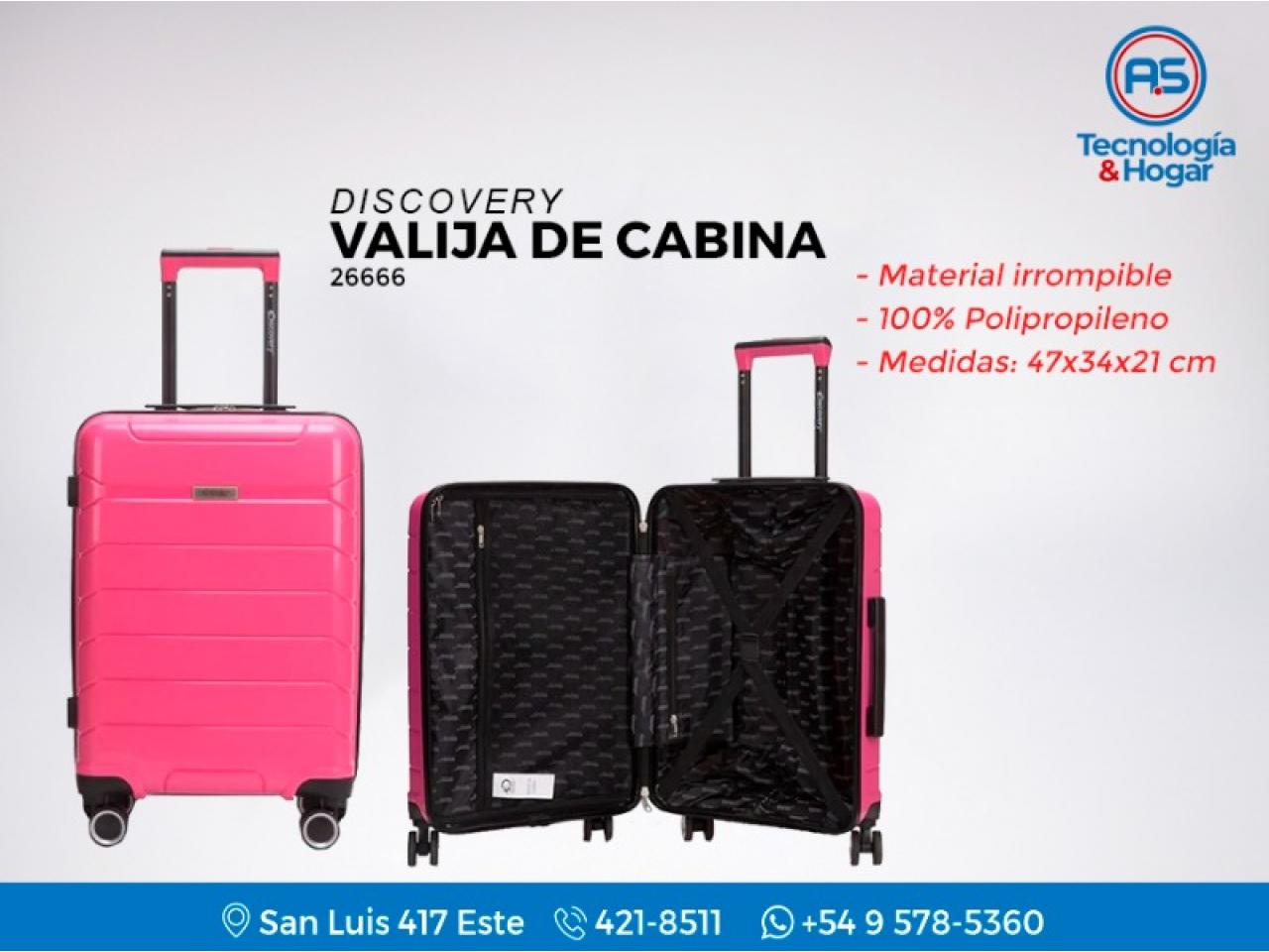 Valija Carry On De Cabina Discovery 26666 - Material 100% Irrompible - Diseño Súper Moderno - Nuevos - Comprá en San
