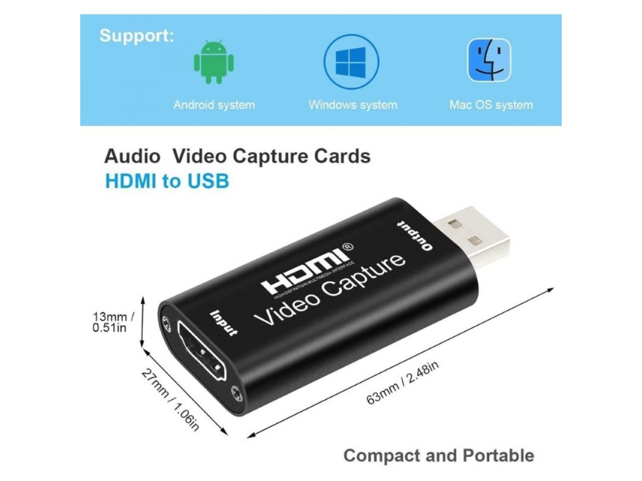 Capturadora De Vídeo Hdmi Fullhd 30hz A Usb 2.0 Windows Mac