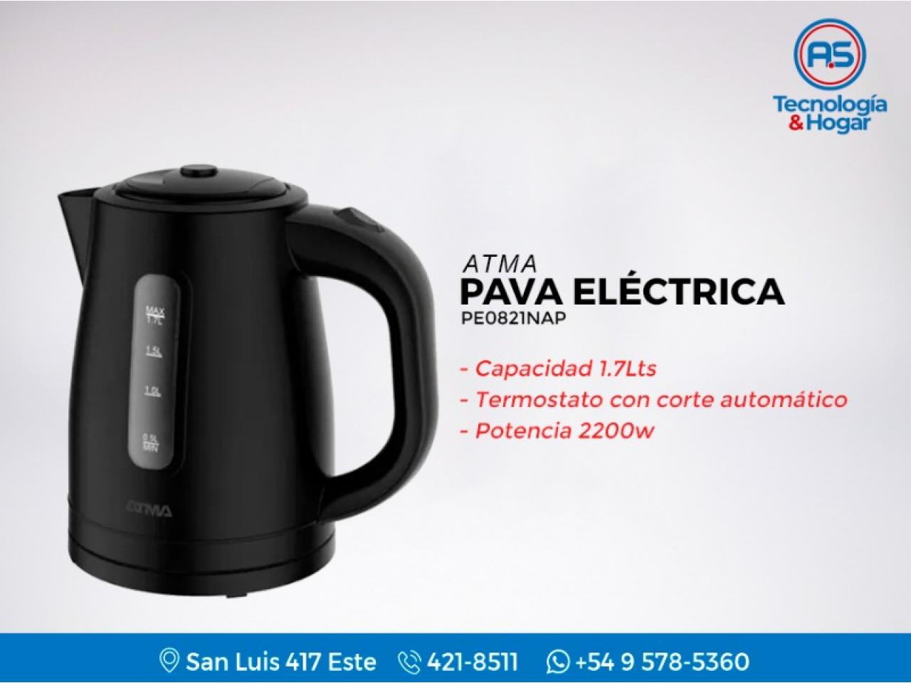 Pava Electrica Atma Vintage Negra 1.7L
