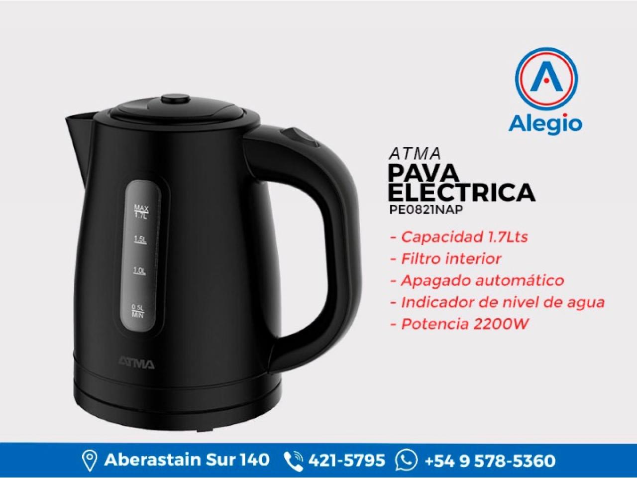 Pava Electrica Atma Vintage Negra 1.7L