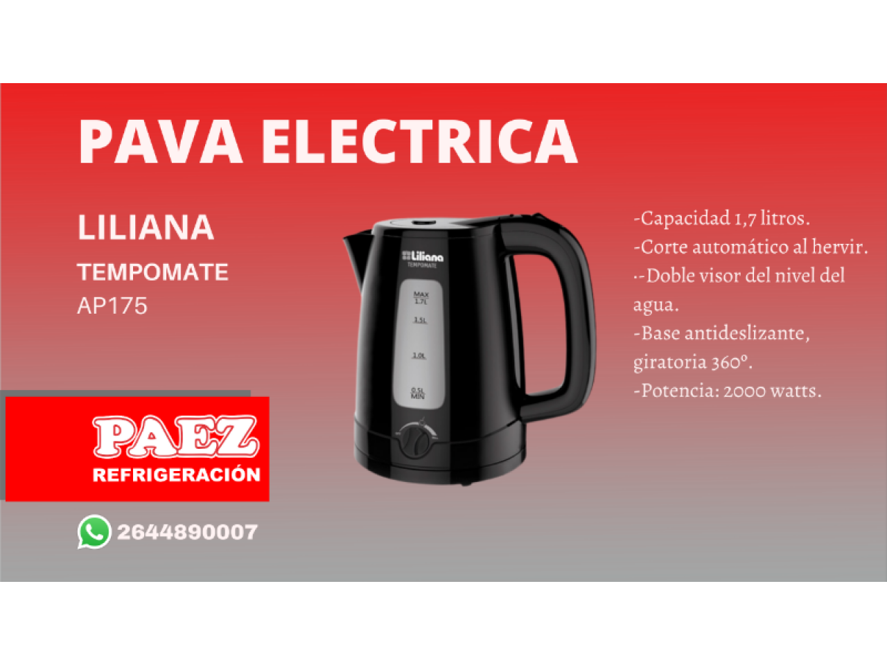 Pava Electrica Electrolux Con Corte Para Mate - Nuevo Mod