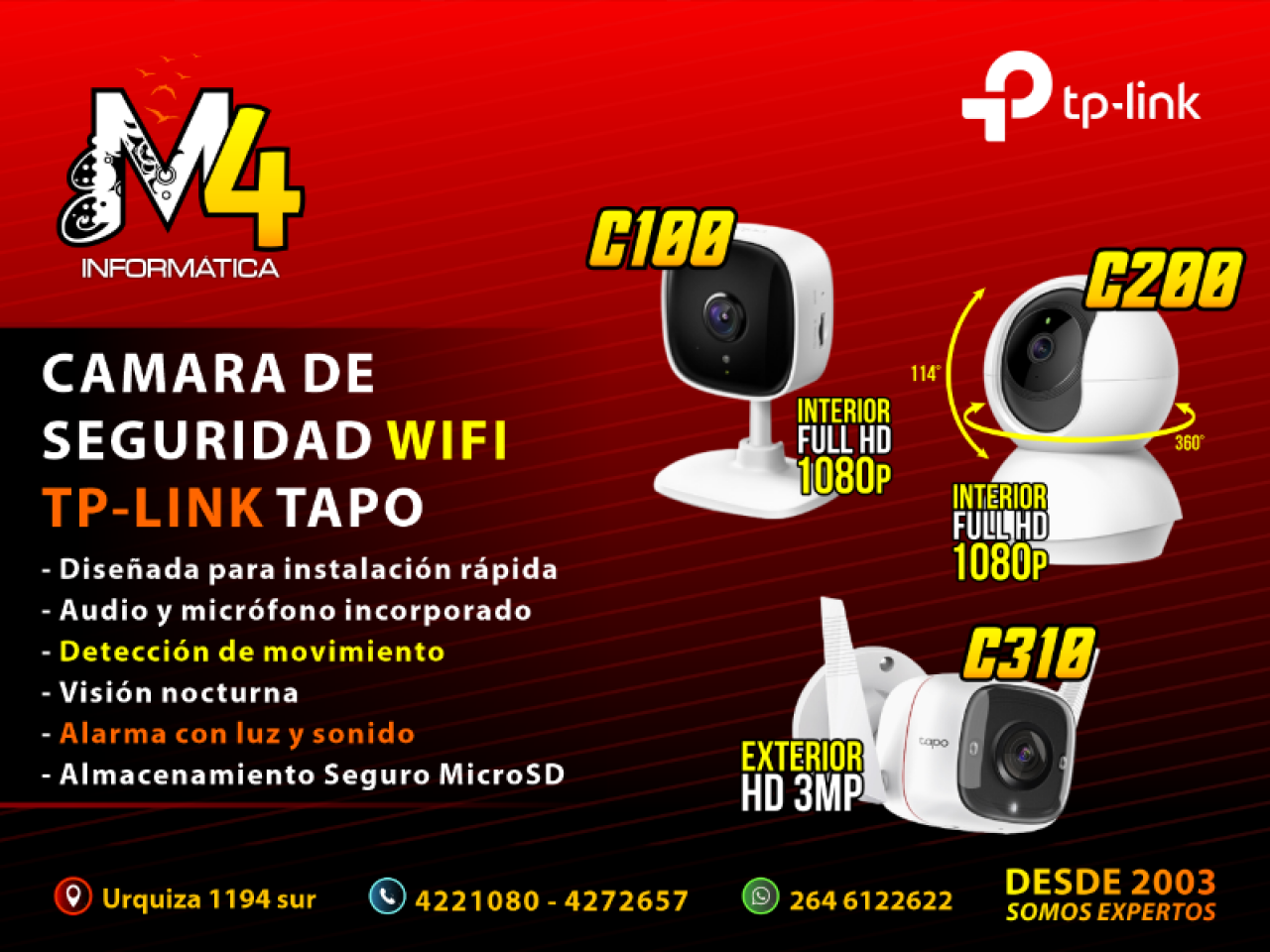 TP-LINK Cámara de seguridad para interiores 2MP Wi-Fi TAPO C200 Detección  de movimiento y