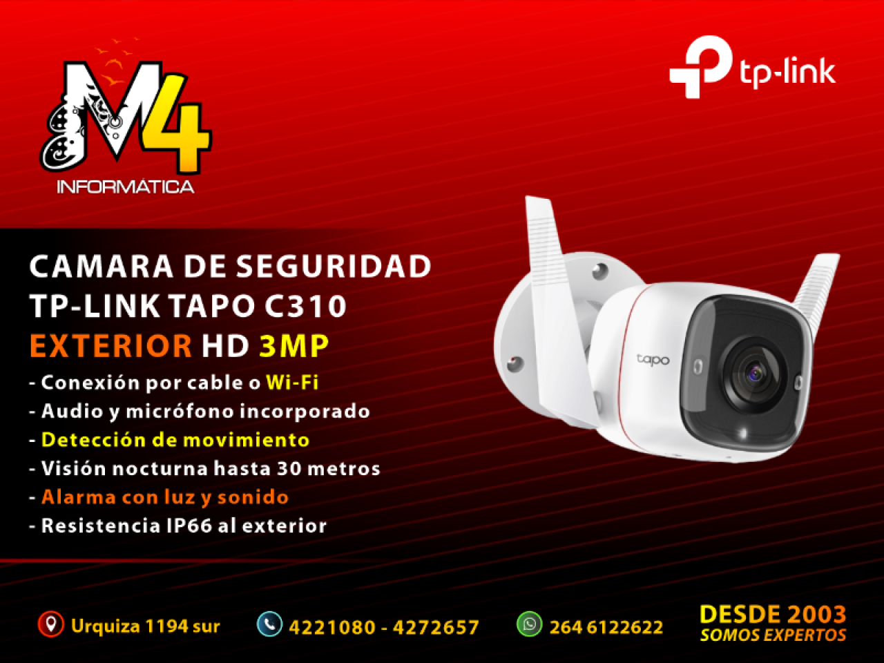 Cámara De Seguridad Tp-link Tapo C100 - C200 - C300 Wifi Interior Exterior  - Comprá en San Juan