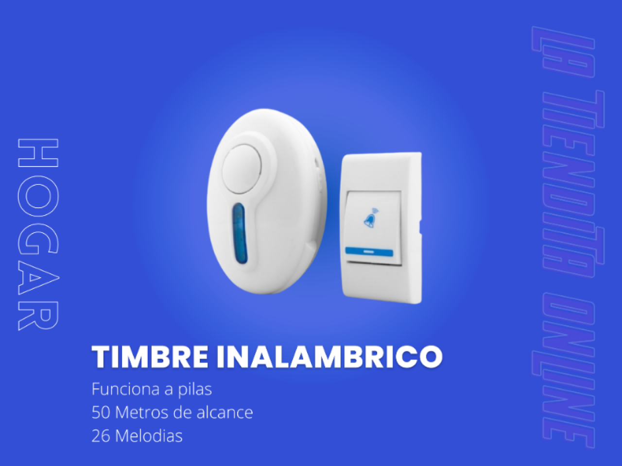 Timbre Inalambrico sin cables 32 melodias alcance 30 metros a pilas