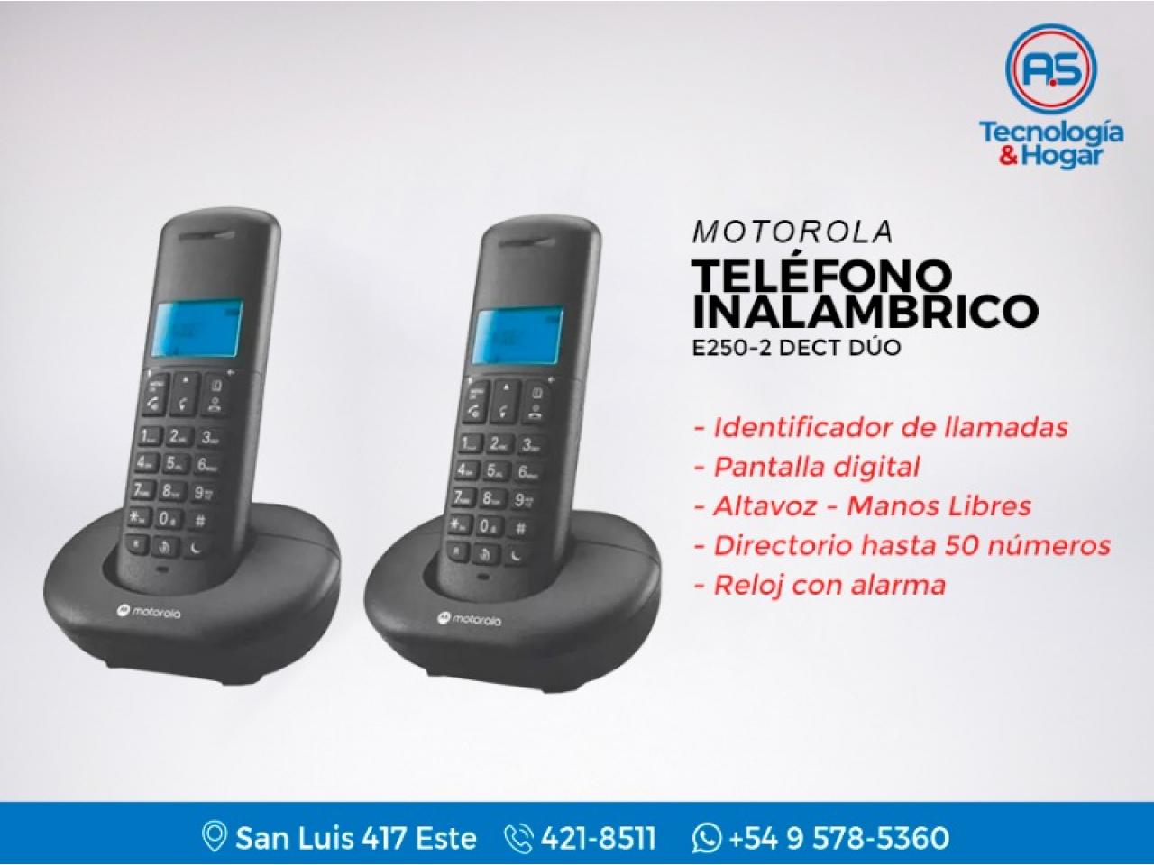 Motorola E250-2 Teléfono Inalámbrico Duo Manos Libres