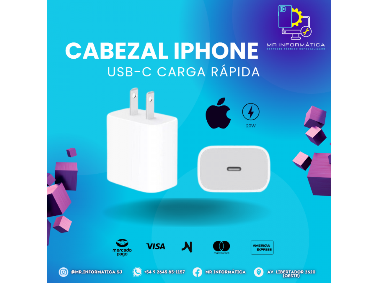 Cabezal Iphone Tipo C 20w - Comprá en San Juan