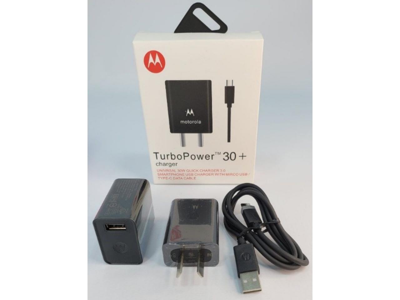 Motorola cargador original 30W turbopower cable USB C negro
