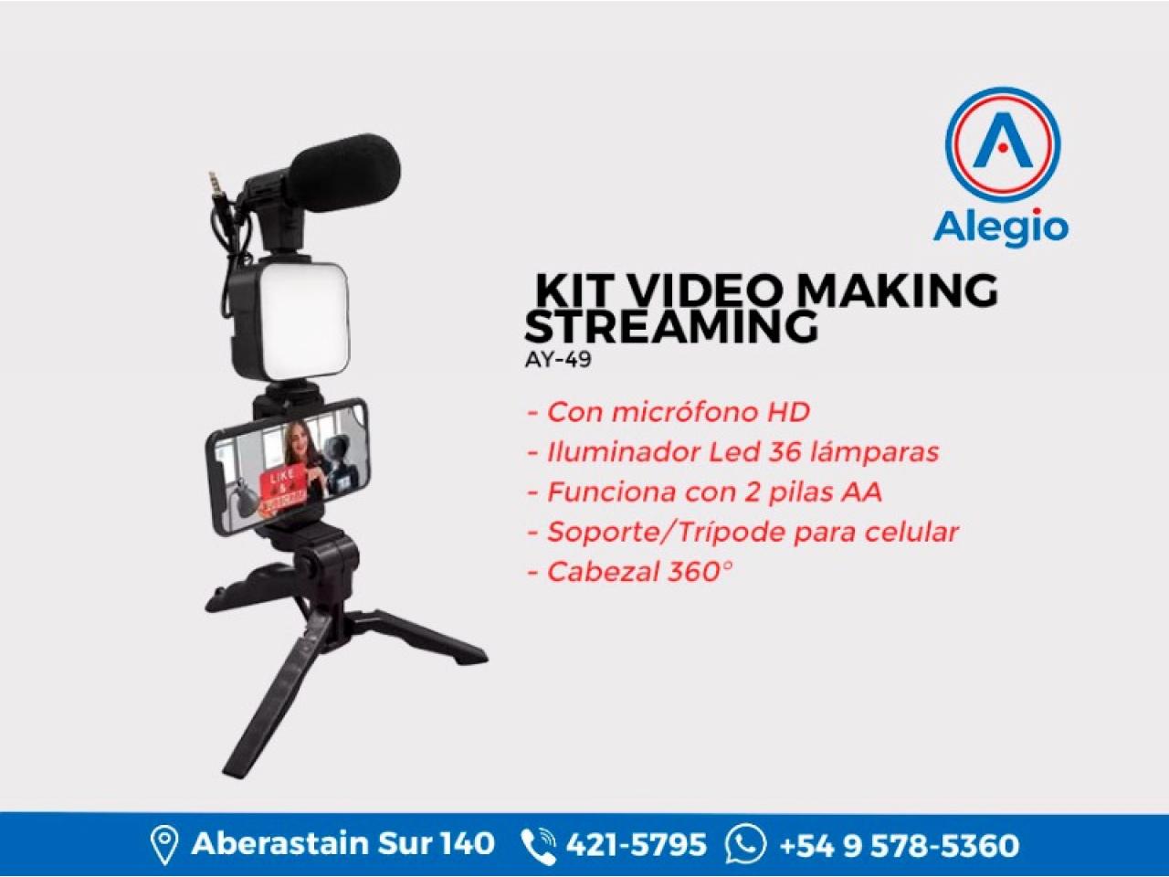 Kit Streaming Luz Led Iluminador Micrófono Cámara Celular