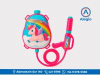 Pistola De Agua Con Mochila Recargable 8555 Unicornio Rosa / Violeta - Correas Regulables Para Un Ajuste C�modo - Nuevo