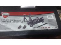 Kit De Gato Hidr�ulico Con Caballetes Y Cu�as Para Ruedas En Caja Completo