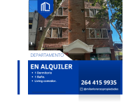 Alquiler. Departamento 1 Dormitorio Amoblado Capital.