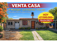 Venta 🏡 Casa Barrio Municipal - Las Chacritas - 9 De Julio. 2 Habitaciones ‼️