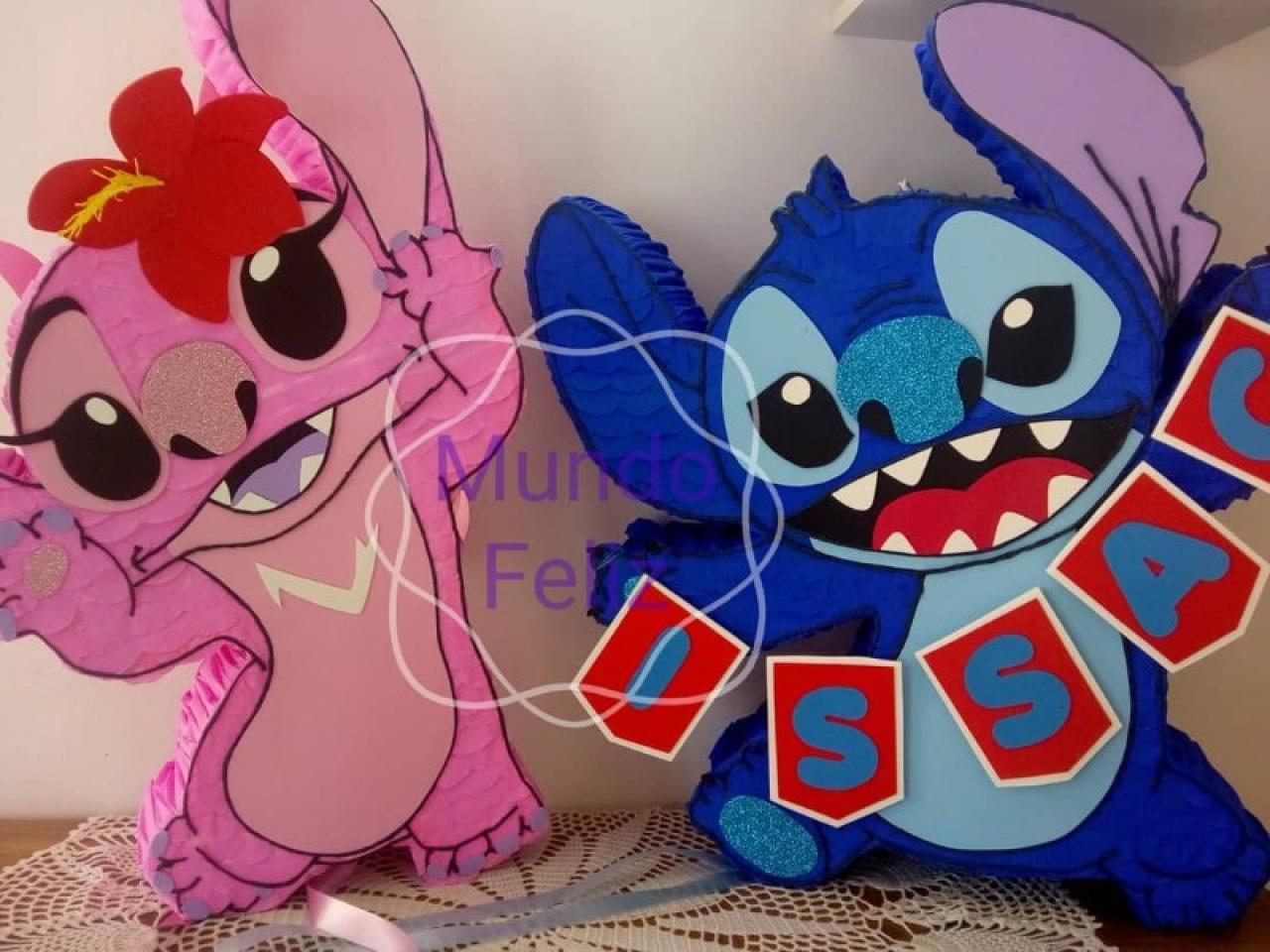 Kit decoración para cumpleaños Stitch y Ángela