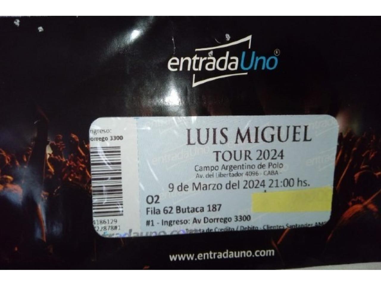 Entrada Luis Miguel Tour Marzo 2024 Comprá en San Juan